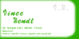 vince wendl business card